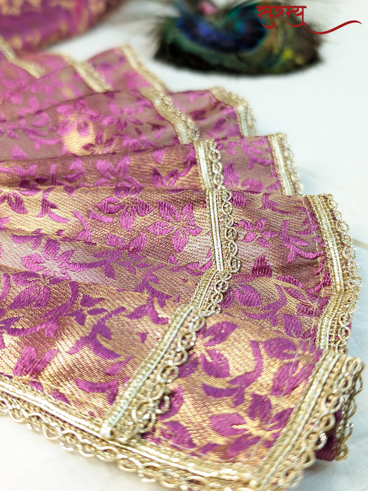 Divya Varna Saree | Purple Silk Brocade Saree for Mata Rani Ji | Saraswati Ji Saree | Royal Goddess Saree